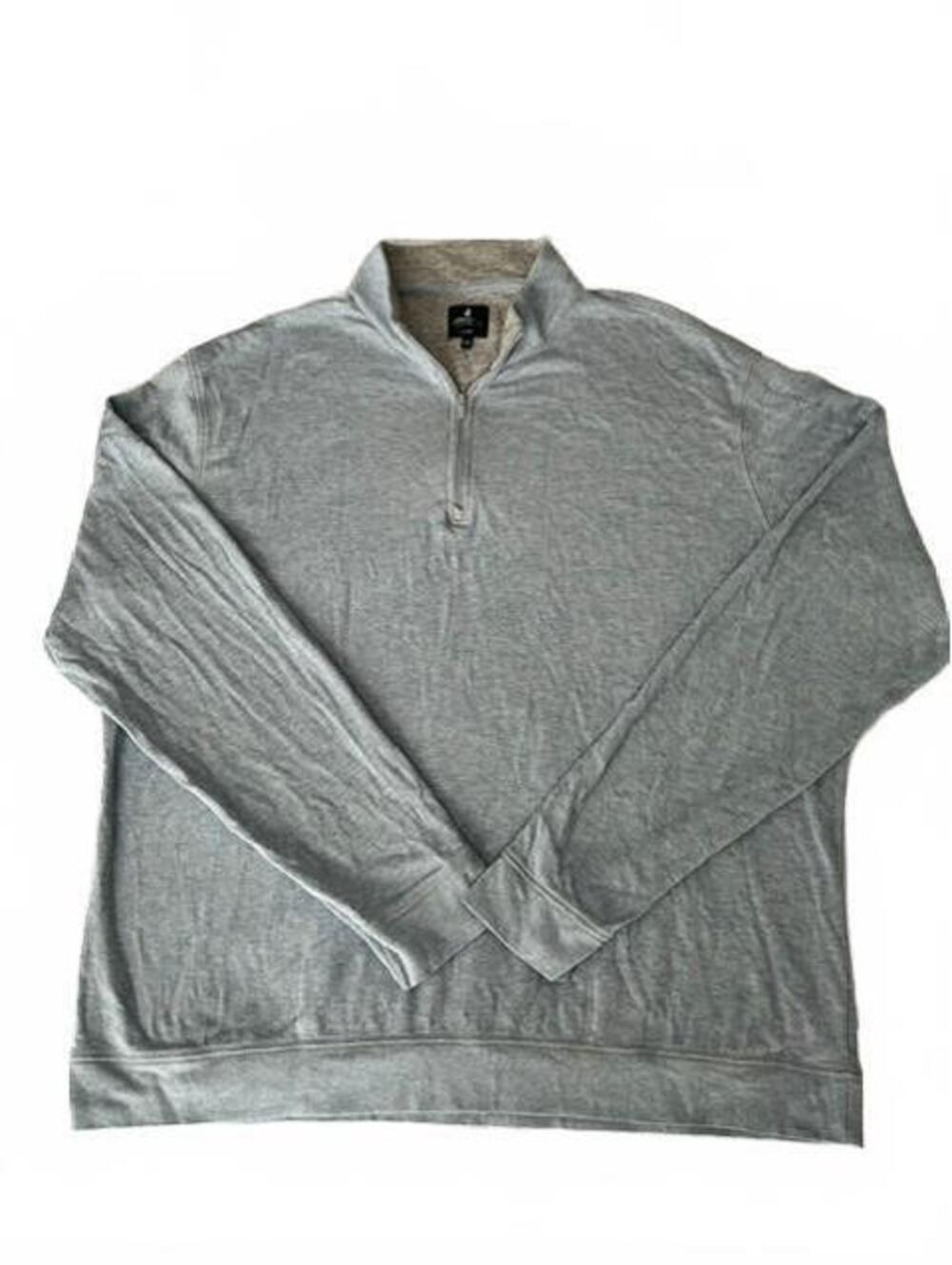 Johnnie-O Mens XL Light Gray Sully Quarter Zip Pullover